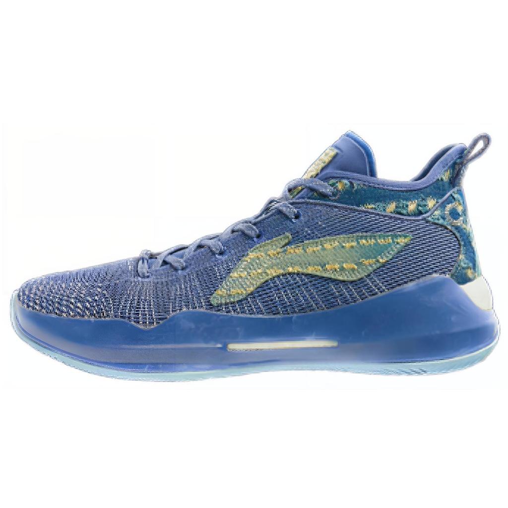 New LiNing YuShuai 13 Boom Cushioning Anti Slip And Wear Resistant Coverage Support Mid Top Basketball Shoes Men's Blue ABAQ013-15