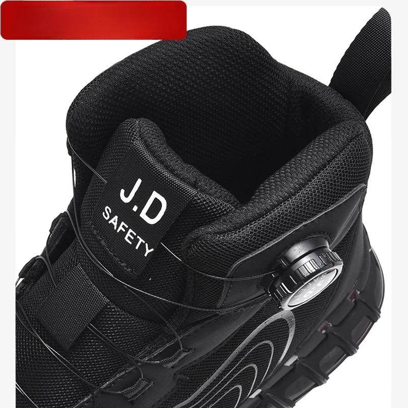 New Men's Rotary Buckle Work Safety Shoes Protective Fashion Tactical Boots Anti-impact and Anti-piercing Work Shoes