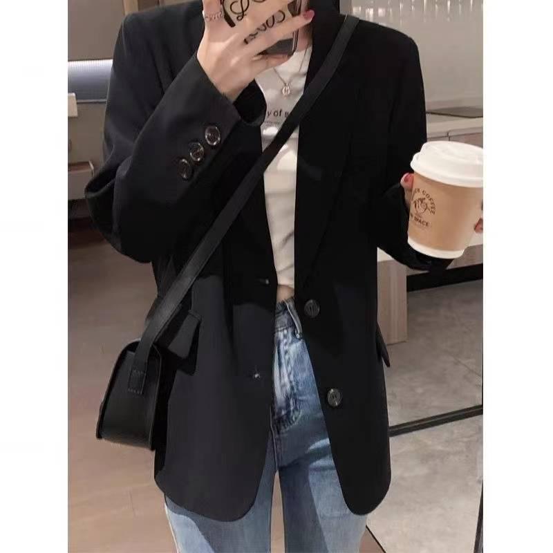 Women's Petite Korean Style Suit Jacket - Spring/Autumn Fashion, Casual High-End