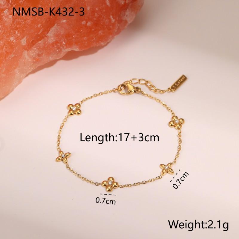 Edelstahlarmband mit 18 Karat vergoldetem Stern-Anhänger Zirkonia-Anhänger Eleganter Minimalistischer Damenschmuck