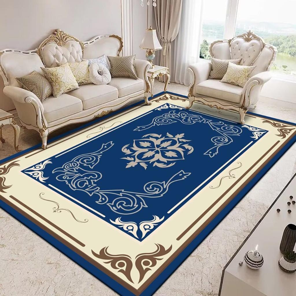 European Style Pastoral Carpet for Living Room Large Area Luxury Rug Non Slip Bedroom Decoration Rug Washable Coffee Table Mat