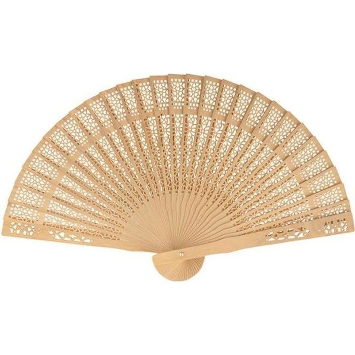 Eventail en bois naturel à décorer - ARTEMIO - 20 cm - Mixte - Beige