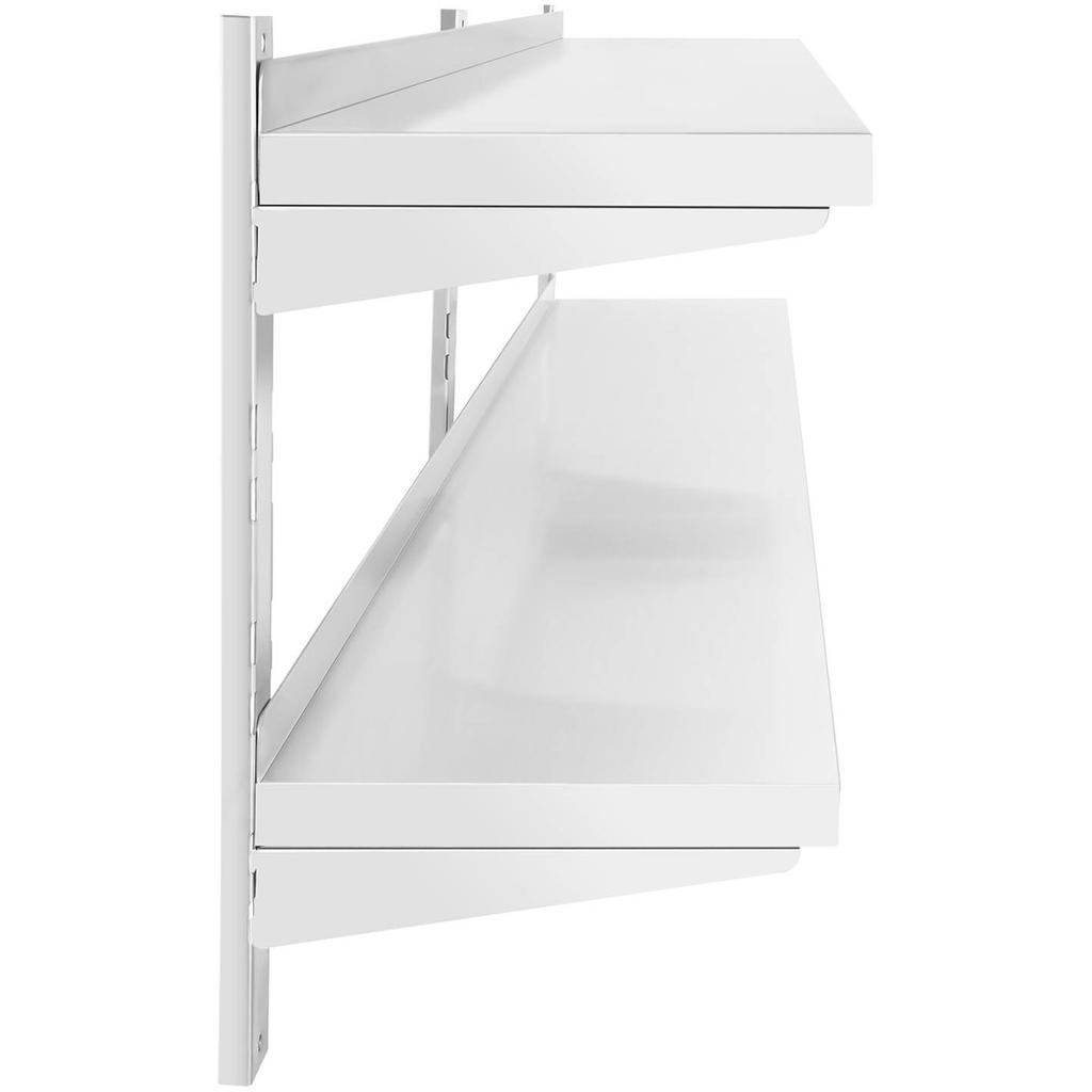 Double Adjustable Wall-hung Catering Shelf STEEL 140 X 40 Cm