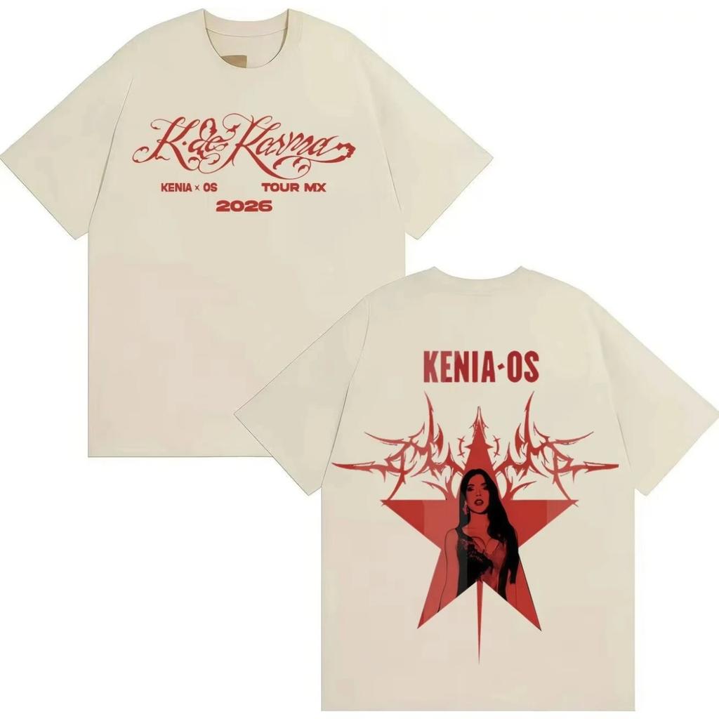 Singer Kenia Os 2026 New Album Merch Tshrits Men Women Hip Hop Tee Fans Casual Fashion Comfort Gothic Clothes Streetwear