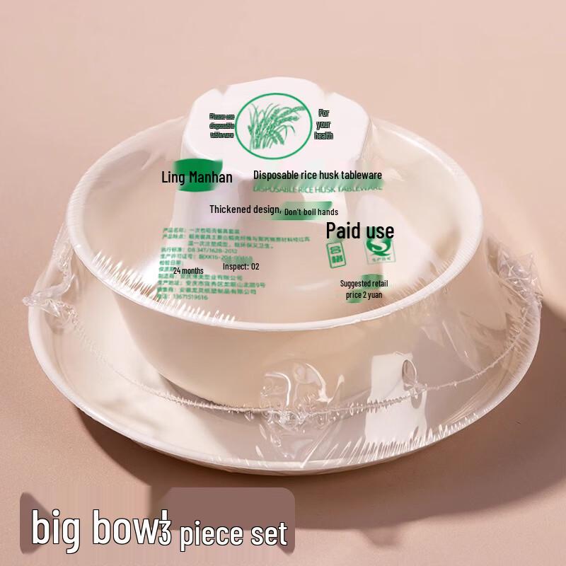 Rice Husk Disposable Tableware Set