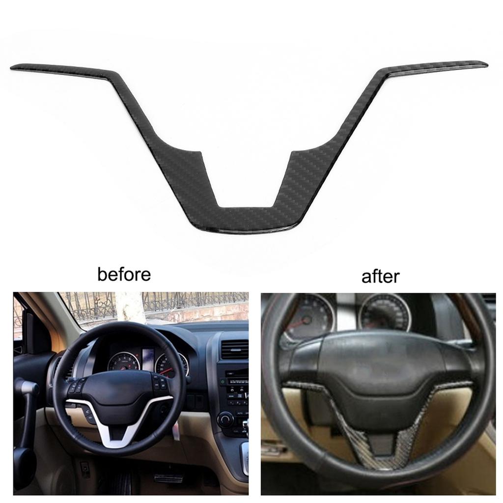 Soft Carbon Fiber Steering Wheel Cover Strip Trim Fit for Honda CRV CR V 0711