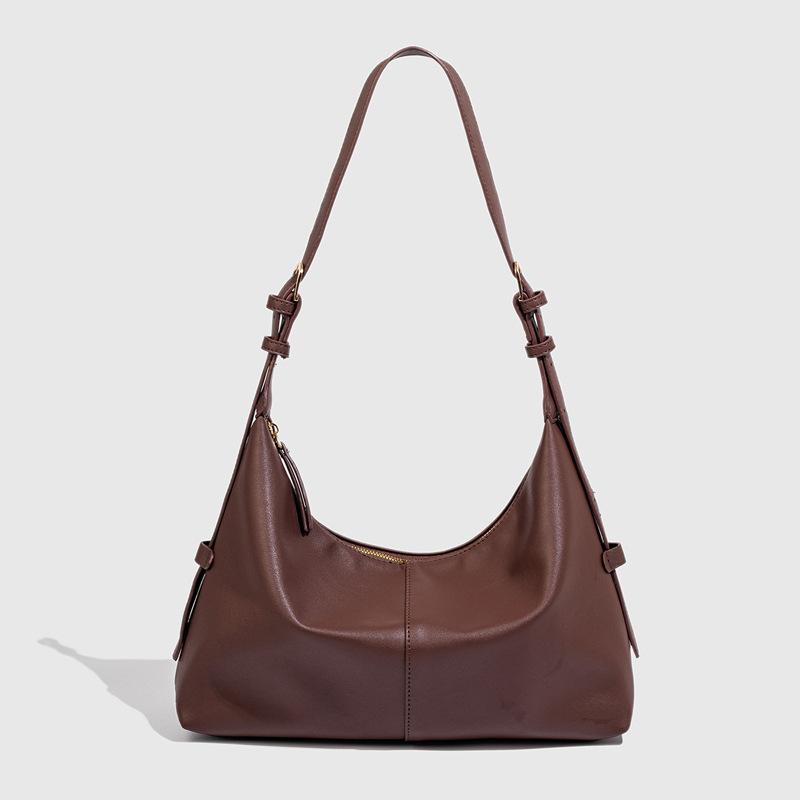 

Autumn large-capacity tote bag women s new fashion retro messenger shoulder bag, simple texture women s bag тёмно-рыжий