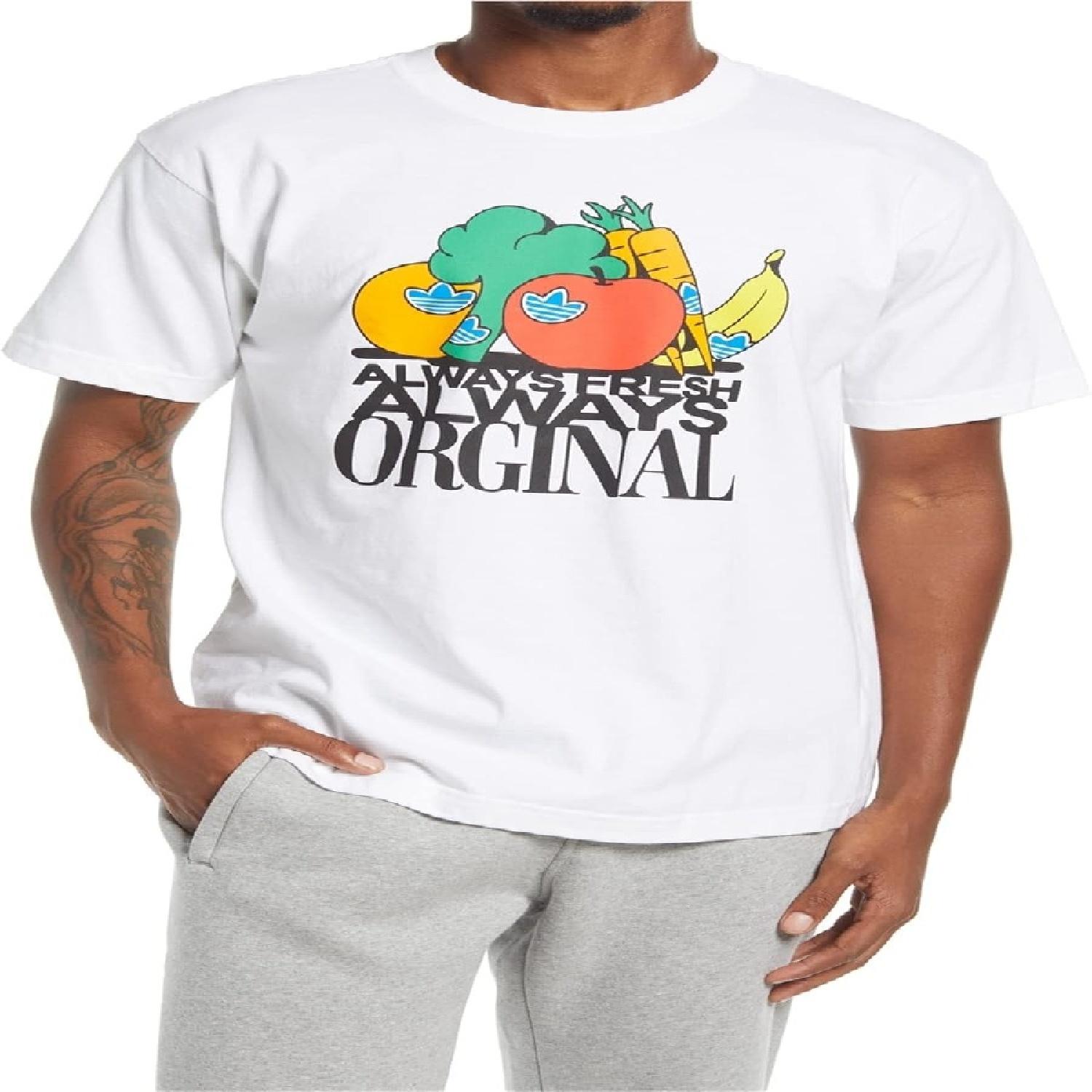 Мужская футболка adidas Always Fresh Always Original с принтом, Белый, X-Large S белый