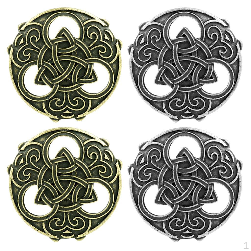 

Набор из 4 брошей-щитов в средневековом викингском стиле, застежки для одежды - плаща, шали, шарфа, винтажная булавка для лацкана