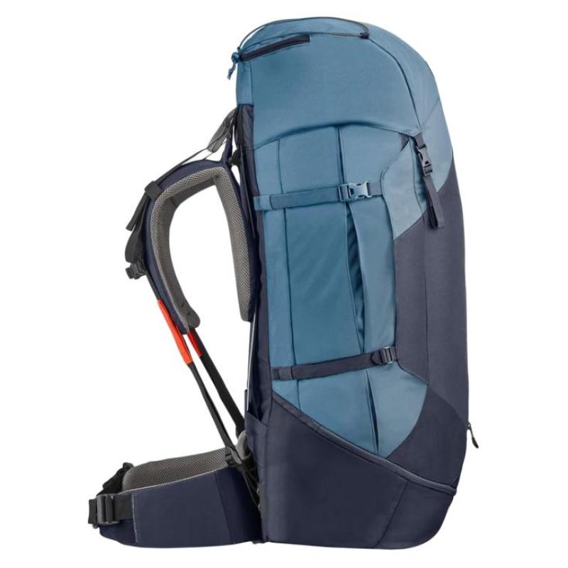 DECATHLON 60L Trekking Solid Colour Versatile Polyester Outdoor Hiking Bag Backpack School Bag Women's Blue Grey