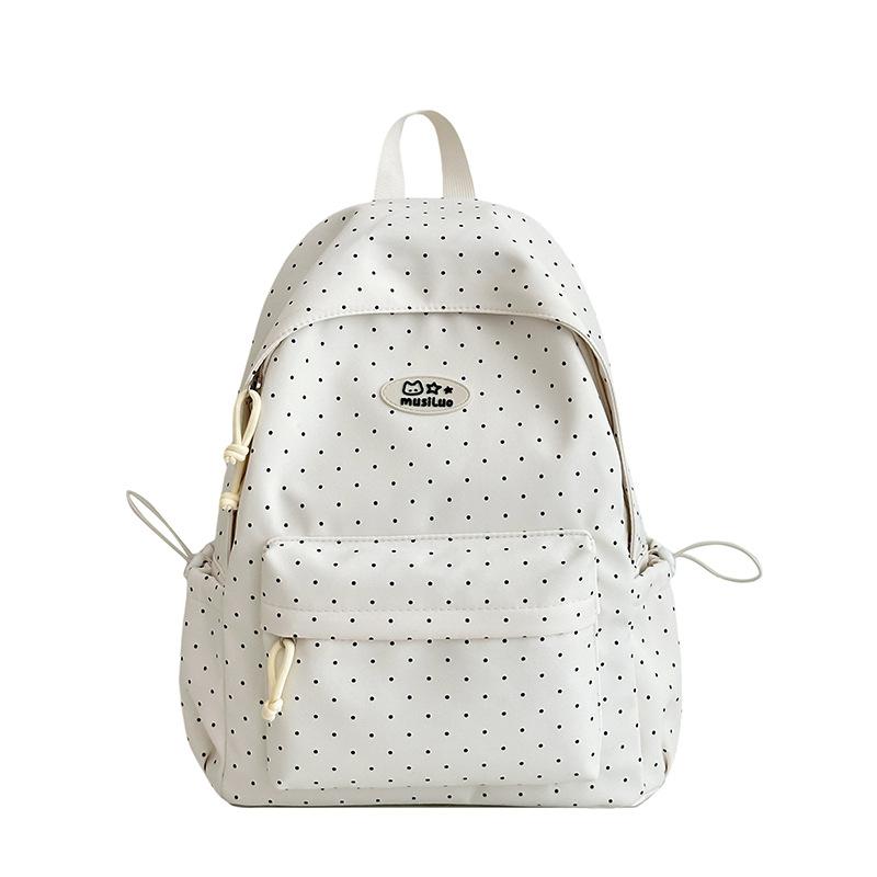 Nuovo Zaino a Pois Fresco e Dolce in Stile College per Studenti delle Medie e Superiori Leggero e ad Alta Capacità