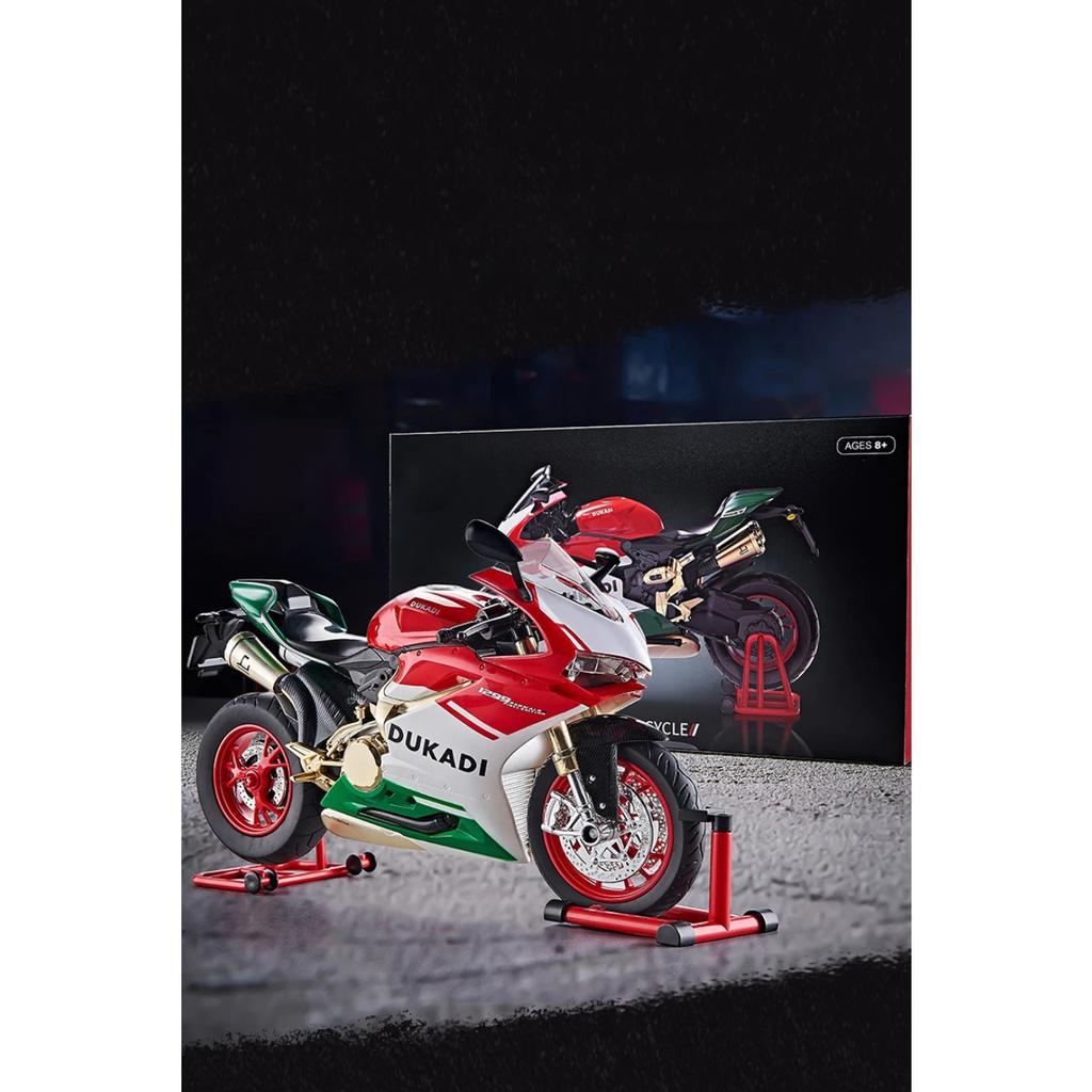 Spary 1/9 Ducati 1199 Panigale R Legierungs-Motorrad Diecast Modell Simulation Sound Licht Sammlungswert Ausstellung Geschenk für Freunde