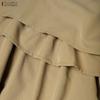 ZANZEA Women Elegant Round Neck Loose Casual Half Sleeve Dress