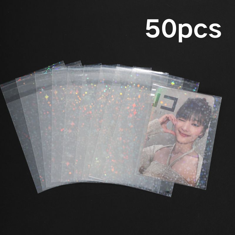 50pcs ins Card Sleeves 65x90mm Macaron Color Holder For Holo Postcards Top Load Film Photocard Game Cards Protector Storage Bag