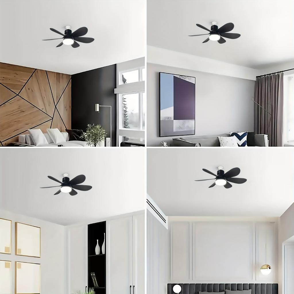 Intelligent Ceiling Fan with Light, Remote Control, Adjustable LED, 6 Blades, Ceiling Fan Installation, Hard Wired, 85V-265V Voltage, Lighting