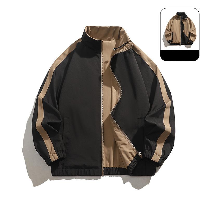 Jacket Men's Autumn Loose Stand-up Collar Outdoor Casual Cardigan Youth Jacket Double-sided Wear