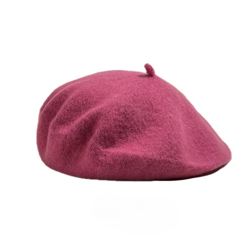 Vlnový baret Dámsky Jesenný Zimný Retro Všetko Zladiaci Klobúk Cukríkovo Farebný Maliarsky Osemuholníkový Púčikový Klobúk