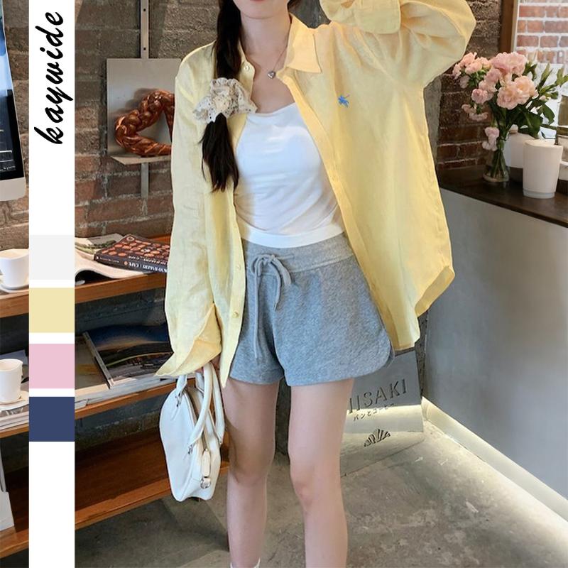 Casual Resort Style High-end Solid Color Long-sleeved Blouse for Women 2025 Autumn and Winter