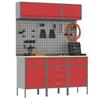 Workbench Cabinet Set with Drawers and Storage 8 pcs Red