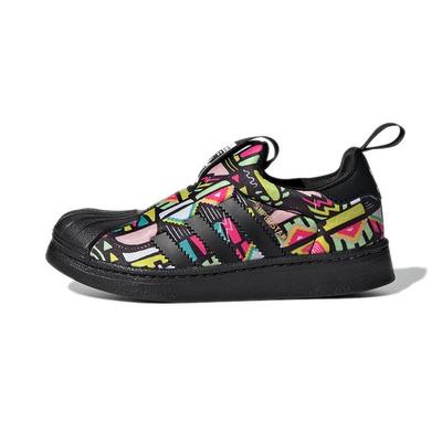 Originals SUPERSTAR 360 Comfortable Abrasion Resistant Low Top Skateboard Shoes Black Yellow Kids' EE8386
