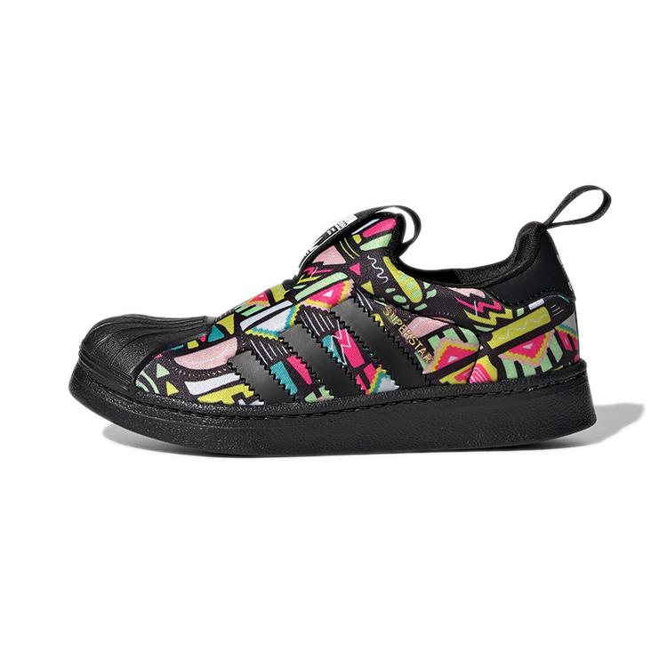 

Adidas Originals SUPERSTAR 360 Comfortable Abrasion Resistant Low top Skateboard Shoes Black Yellow Kids EE8386 28