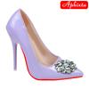 Fashion Aphixta 12cm Super High Stiletto Heels Women Pumps Luxury Big Transparent Diamonds Buckle Official Party Shoes Big Size 35-50