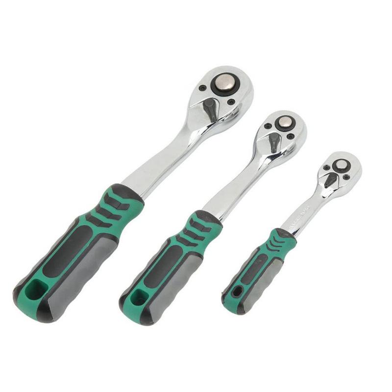 Fly Ratchet Wrench Set: Large, Medium, Small - 24T Straight, 72T Bent, Quick Release, Reversible, Auto Repair Tools