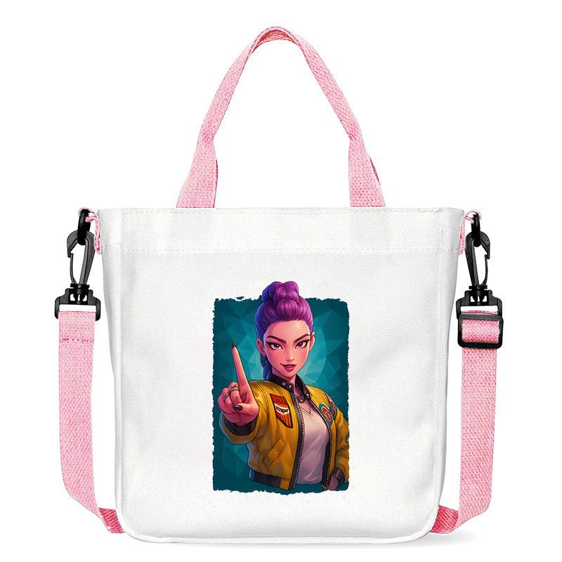 Move Demon Hunters Canvas Bag Fashion Printed Handbag Cute Cartoon Anime Commuting Portable Book Storage Bags Pocket Gifts KPOP Kid Friendly 2