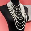 Pearls Shoulder Jewelry Multi-layer Chain Collar Necklace for Music Festival