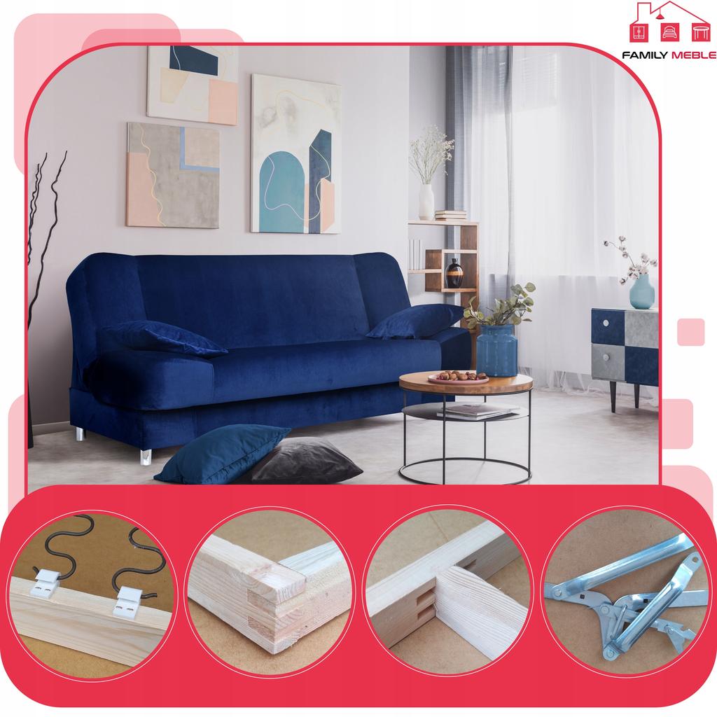 Sofa Sofa Sara Sofa Bed Bonell Bed Family Furniture Blue