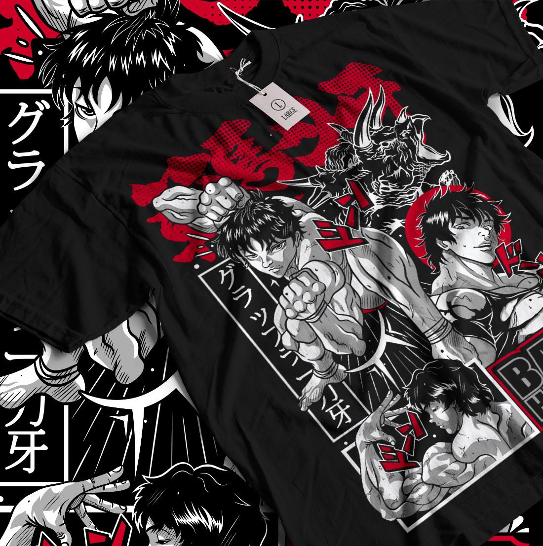 Baki the Grappler T-shirt Baki Hanma Yujiro Hanma Baki Anime GifT-shirt All Size M