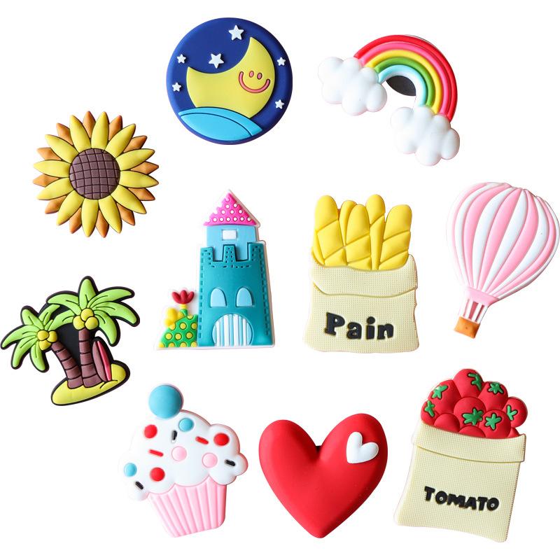 Cute Cartoon Soft Plastic Refrigerator Magnets Creative Decoration Early Education Stickers