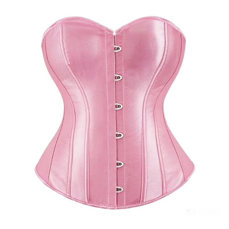 Classic European American Women Sexy Faux Silk Boned Waist Cincher Body Shaper