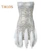 Women Evening Dress Sequin Fluffy Fur Decor Sleeveless Off Shoulder Skinny Sheath Backless Prom Banquet Mini Dress Wedding Bride Dress