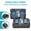 DC18RD 18V Dual Charger For Makita BL1830 BL1415 BL1430 BL1840 BL1850 BL1860 14.4V-18V Li-ion Battery Replacement 6A Charger