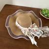 Summer big brim sun hat women's fashion ins seaside sun protection straw hat pastoral pearl face small sun hat