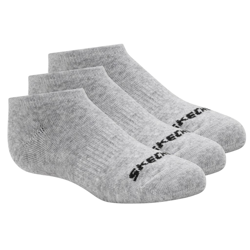 Skechers 3pk Unisex Non Terry No Show, Unisex grey Socks