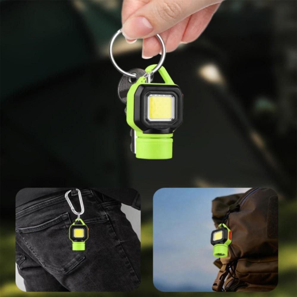 Portable Outdoor Flashlight Keychain Rechargeable LED Mini Light Keychain  Camping