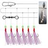 Stainless Steel Colorful Wire String Hooks for Lure Fishing 1 String with 6 Fish Lures Lake Fishing Tackle
