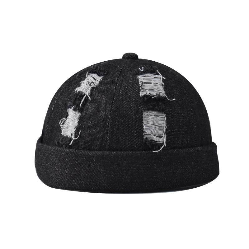 

Denim Bucket Hat Men Women Cotton Casual Streetwear Ripped With Adjustable Fit For Outdoor Activities чорний