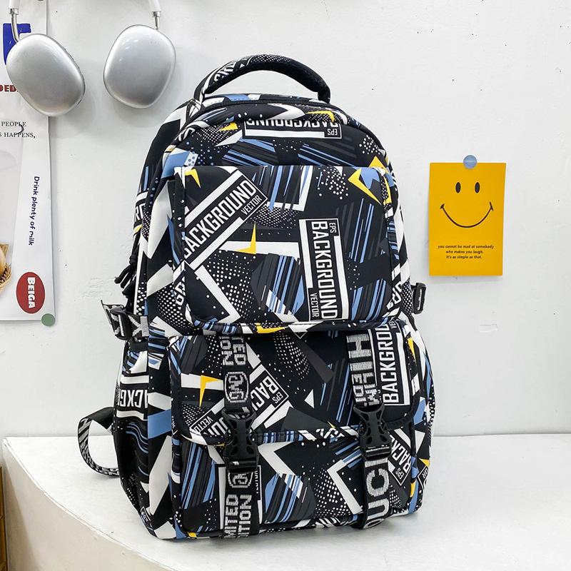 Fashion backpack New large-capacity backpack Middle school schoolbag Trend backpack student schoolbag