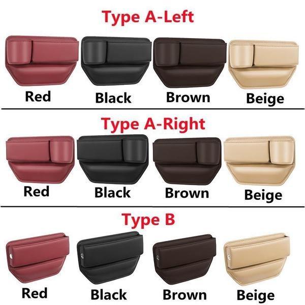 1Pc  Universal Car Seat Gaps Storage Box With Cup Holder, PU Leather Storage Box, Car Front Seat Gaps Filler, Car Interior Accessories