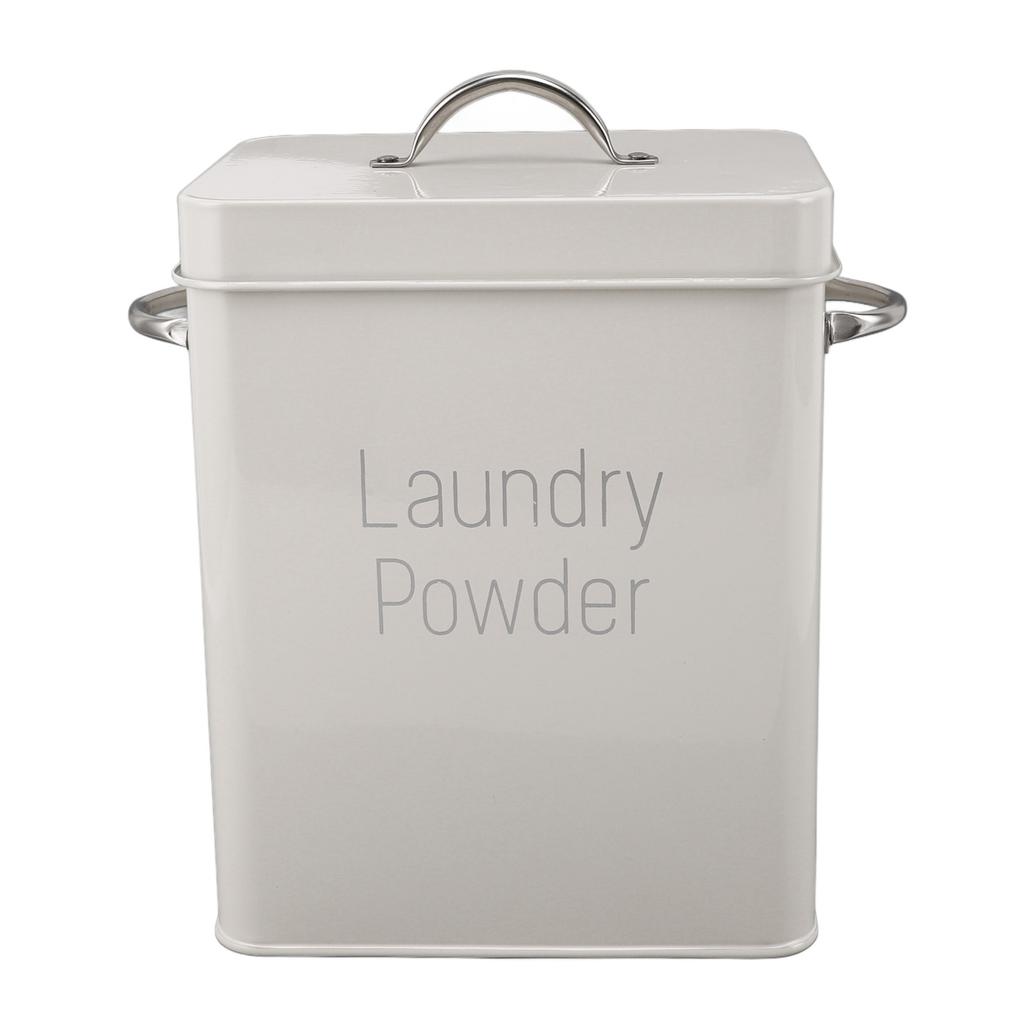Metal Laundry Room Container with Dual Side Handles with Spoon Lid Farmhouse Laundry Powder Container for Washing Powder Rice Dog Food