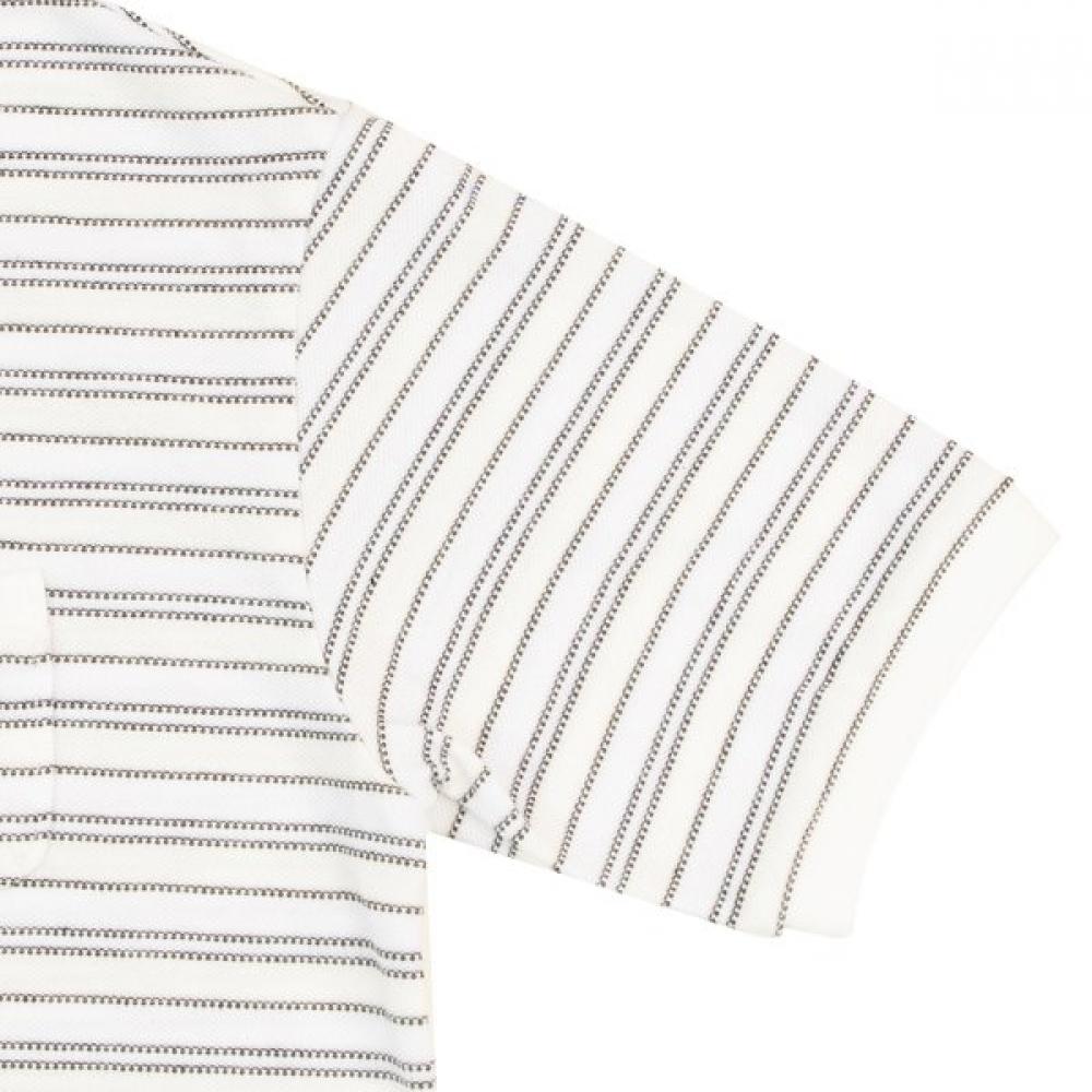 BlueTail WhiTe STripe Crop ShorT Sleeve T shirT azb2Ts06wT