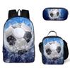 Set Scolastico Tre Pezzi Zaino Borsa Portapenne Borsa Pranzo Zaino con Immagini Street Tide Pallacanestro Calcio Set Zaino