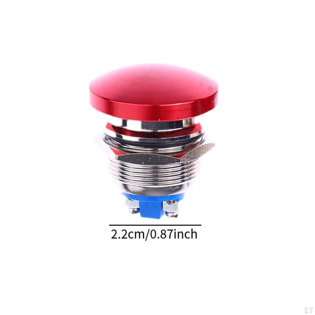 Momentary Push Button Metal Practical High Performance Red Shell Wear Resistant Professional