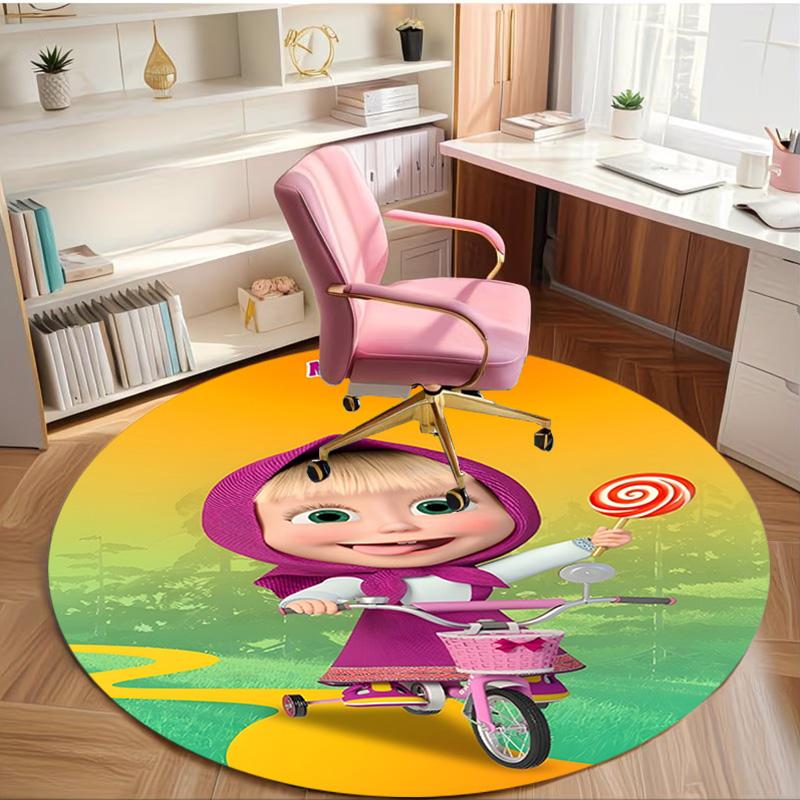 cartoon animation Print Round Rug, Washable Floor Carpet, For Entryway Dorm Laundry Room Office Study, Home Decor Birthday Christmas Gift