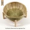 Handmade Bamboo Woven Basket Set - Round Winnowing Basket and Snack Plate for Hotel or Restaurant Use