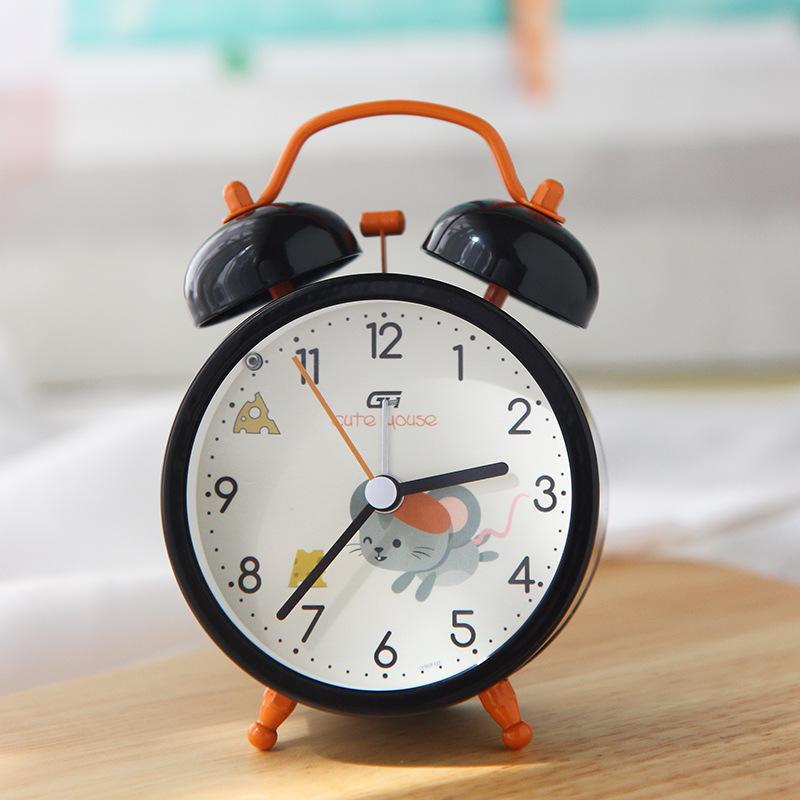 Cartoon High Volume Alarm Small Alarm Clock Silent Student Using Bedside Creative Personality Lazy Children Clock Luminous Alarm Clock