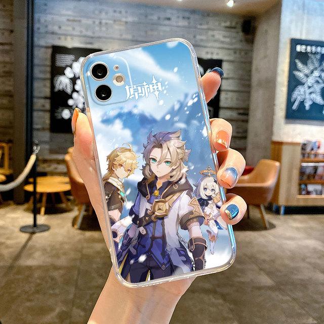 

Чехол для Apple Iphone 12 Mini 13 Pro Se X Xs 8 11 Pro Max 14 Plus Xr 7 6s 12pro Max 11 силиконовый чехол аниме Genshin Impact Bag iPhone 7Plus(8Plus)